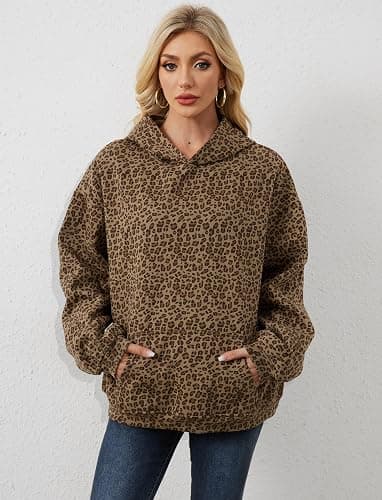 Anoumcy Camo Hoodie Womens Maple Leaf Fleece Hooded Sweatshirt Oversized Camouflage Hoodies For Women Trendy thumbnail 7