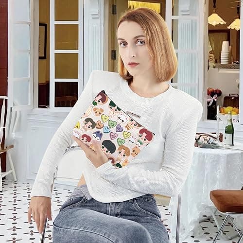 LEVLO Korean Group Stay Cosmetic Makeup Bag Korean Group Fans Gift Korean Group Cartoon Member Makeup Zipper Pouch Bag (SK Bag) thumbnail 6