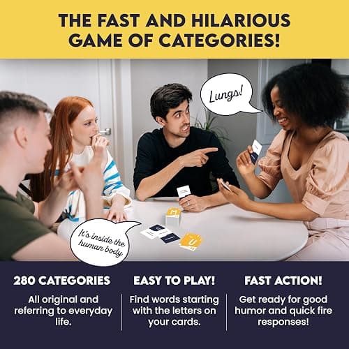 Slingz by Blue Orange Games, Fast and Hilarious Word Card Party Game of Categories for Ages 10 & Up, 2 to 7 Players thumbnail 4