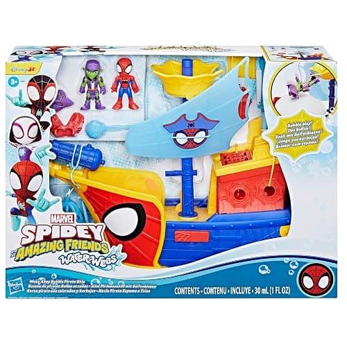 SPIDEY AND HIS AMAZING FRIENDS Marvel Water-Webs Webs Ahoy Bubble Pirate Ship Toy, 3-Inch Action Figures & Boat Playset, Super Hero Toys,, Ages 3+ thumbnail 3