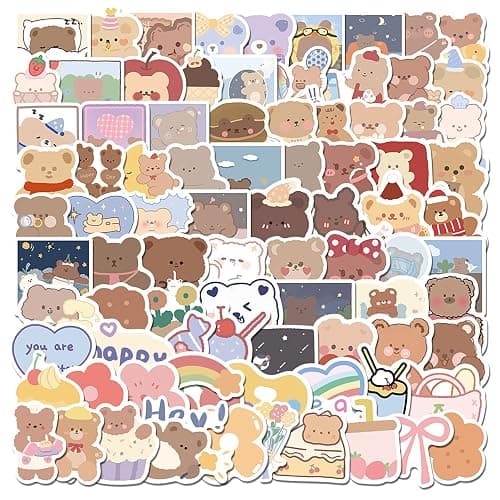 102pcs Cute Cartoon Stickers for Kids Laptop,Lovely Aesthetic Stickers Waterproof Vinyl Trendy Decal Water Bottle Phone Computer Luggage Scarpbook - Image 1