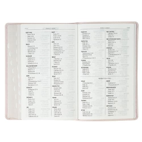 KJV Holy Bible, Giant Print Standard Size Red Letter Edition, Thumb Index Tabs & Ribbon Marker, King James Version, Vegan Leather, Pink, 14 pt. Type thumbnail 9