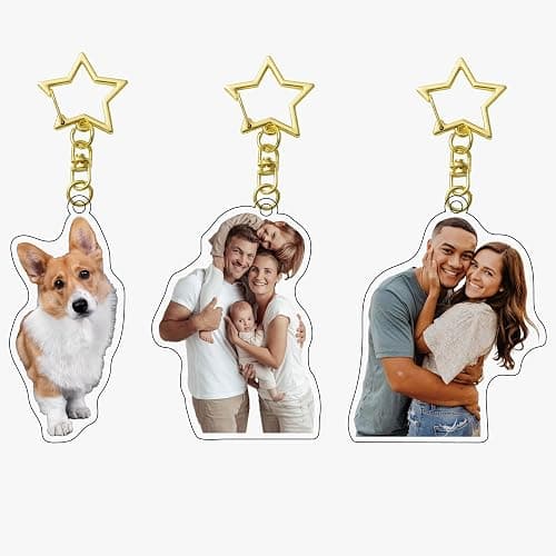 ZRPlaque Custom Logo Acrylic Keychain Cartoon Pendant Photo Flash Transparent Charm Printing Personality Holographic Anime Keyring - Image 1