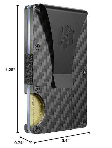 Hayvenhurst Wallet For Men - Reinvented Design Men's Wallet - Slim, Minimalistic & Seamless, Blocks RFID Scanners with a Money Clip (Carbon Fiber) thumbnail 3