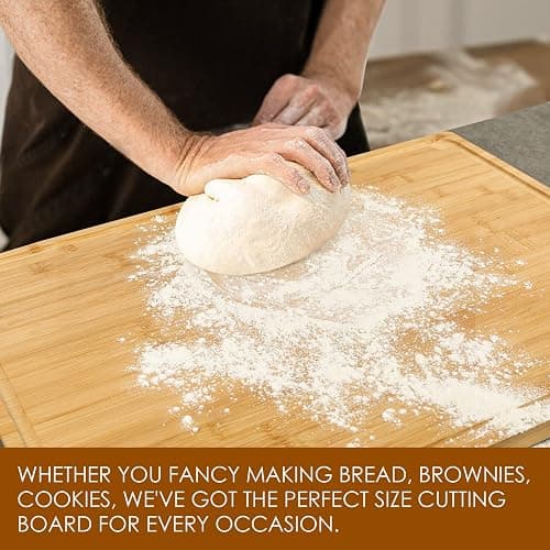 30 x 20 Extra Large Cutting Board, Turkey Carving Board Bamboo Meat Cutting Boards for Kitchen with Juice Groove and Handles Heavy Duty Charcuterie Board, 4XL, Empune thumbnail 5