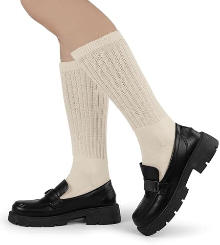 BomKinta Crew Slouch Socks Women - Retro Scrunch Short Sock - Soft Solid Ankle Socks Size 5-11 thumbnail 6