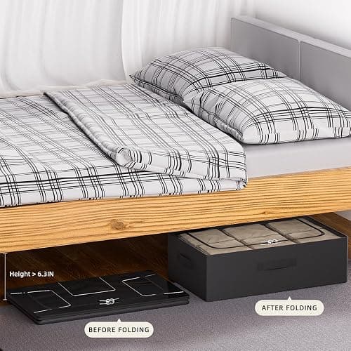 CYhom Under Bed Storage Bins Frame Storage Box Oxford Fabric Sturdy Underbed Container Foldable Stackable Large Capacity Clothes Organizer thumbnail 4