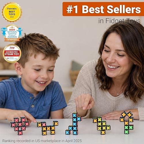 TOSY Magnet Cube 2x2-8 Blocks, 2 in 1 Toy: 2x2x2 Puzzle Cube and Customizable Infinity Cube, Glowing, UV Flashlight, Fidget/Sensory/STEM/STEAM Magnet Tiles Birthday Gift for kids/teens/adults thumbnail 3