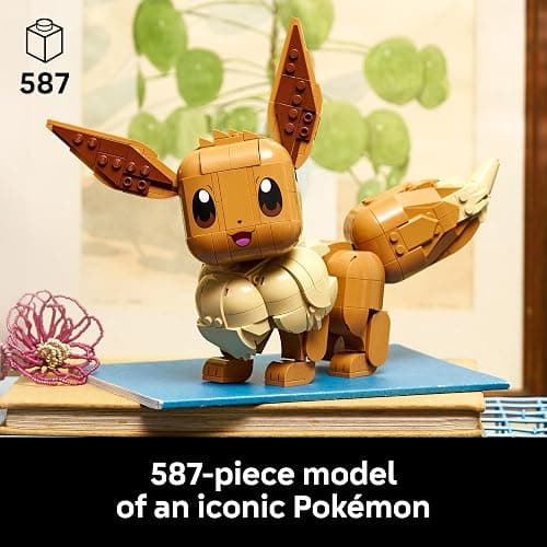 LEGO Pokémon Eevee - Collectible Building Set for Adults, Ages 18+ - Posable Pokémon Figure for Display - Desk, Bookshelf or Home Office Decor - Gift for Men & Women - 72151 thumbnail 3