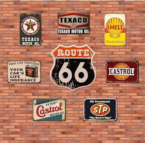 Vintage Metal Tin Signs Retro Garage Signs For Men Wall Decorations Old Car Shop Posters Oil And Gas Station Sign Man Cave Decor 5 Pces 8×12 Inch thumbnail 7