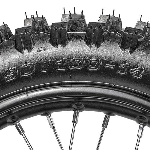 WPHMOTO 70/100-17 Front + 90/100-14 Rear Wheels Tires and Rim Inner Tube With 15mm Bearing Assembly for Dirt Pit Bikes thumbnail 6