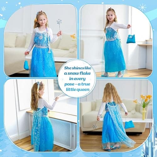 Meland Princess Dress Up for Girls – Light Up Halloween Costume for Girls Age 3-10, Princess Toys for Christmas Birthday Gift thumbnail 2