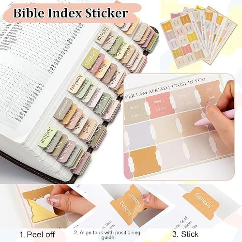 Tikplus 12Pcs Highlighters Pastel, 6Pcs 0.5mm Gel Highlighter and 75Pcs Bible Tabs, No Bleed & Quik Drying Highlighter Pen for Bible bible Journaling Supplies, Study Notes School, Stationery & Office thumbnail 5