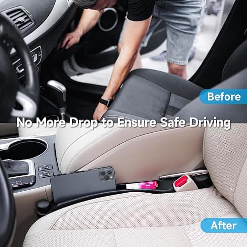 Givifive Car Seat Gap Filler Set of 2, Soft Foam Multifunctional Seat Side Gap Filler with Organizer & Hook Function, 3in1 Gap Stopper Universal Fit Car SUV Truck Fill The Gap Between Seat & Console thumbnail 2