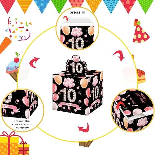 10th Birthday Surprise Gift, Happy Birthday Money Gift for Cash, 10th Birthday Gifts for Boys Girls, Birthday Party Decorations Supplies（with 35PCS Bags） thumbnail 5
