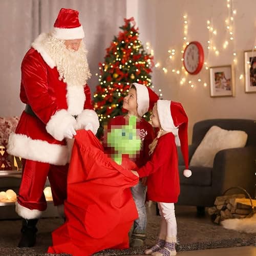 RELIGES 9 inches Green Christmas Monster Plush Toy – Soft Christmas Stuffed Animal Doll for Boys and Girls, Perfect for Christmas Decorations and Gifts (Sneaky Green) thumbnail 5