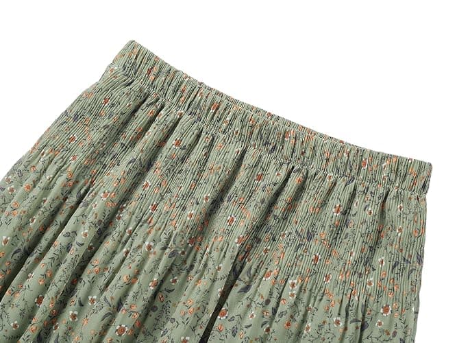 NASHALYLY Women's Chiffon Elastic High Waist Pleated A-Line Flared Maxi Skirts thumbnail 4