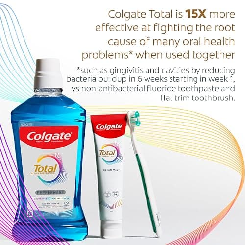 Colgate Total Clean Mint Toothpaste, 10 Benefits, No Trade-Offs, Freshens Breath, Whitens Teeth and Provides Sensitivity Relief, Clean Mint Flavor, 4 Pack, 5.1 Oz Tubes - 5.1 Ounce (Pack of 4) - Clean Mint thumbnail 7