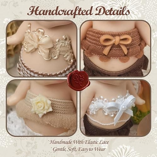 4 Sets Mini Doll Clothes for Sonny Angel, fit for 3 Inch Collectible Dolls for Adult Collectors, Includes Tops and Skirts for Display and Decoration (Creamy Latte Charm) thumbnail 3