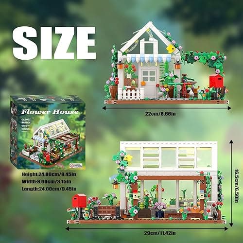 Flower House Building Set Toy with Led Light,Birthday Gifts for 6+ Girls Adult,Compatible with Lego(948 Pieces) thumbnail 3