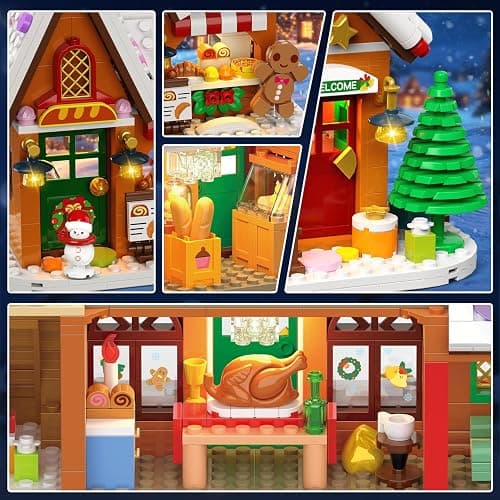 INSOON Advent Calendar 2026 Gingerbread House Mini Building Set with Lights | 24 Days Countdown Christmas Village Building Blocks with Xmas Tree Train, Holiday Gift for Adults Girls Boys Ages 12+ thumbnail 6