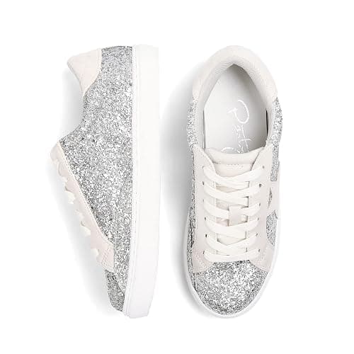 PARTY Women's Fashion Star Sneaker Lace Up Low Top Comfortable Cushioned Walking Shoes thumbnail 4
