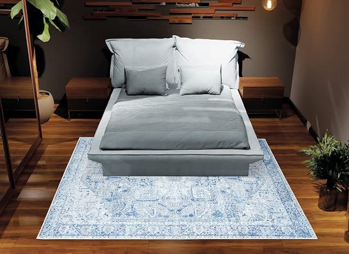 Bloom Rugs Washable Non-Slip 8' x 10' Rug - Blue/Gray Traditional Area Rug for Living Room, Bedroom, Dining Room, and Kitchen - Exact Size: 8' x 10' thumbnail 8
