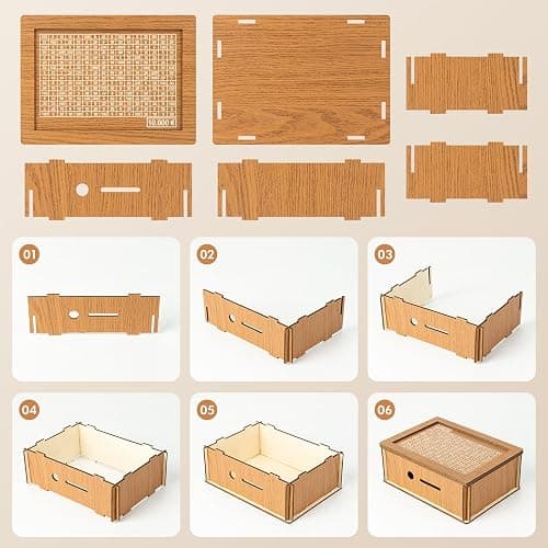Tirelire en Bois avec Marqueur, 5000€ Tirelire avec Marqueur et Autocollants, Tirelire pour Objectif D'économie, Tirelire Réutilisable (500-10000€) thumbnail 4