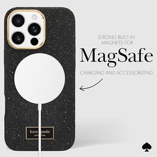 kate spade new york iPhone 16 Pro Max Case - Compatible with MagSafe - Designer Phone Case - Crystal Pave Nightfall thumbnail 6