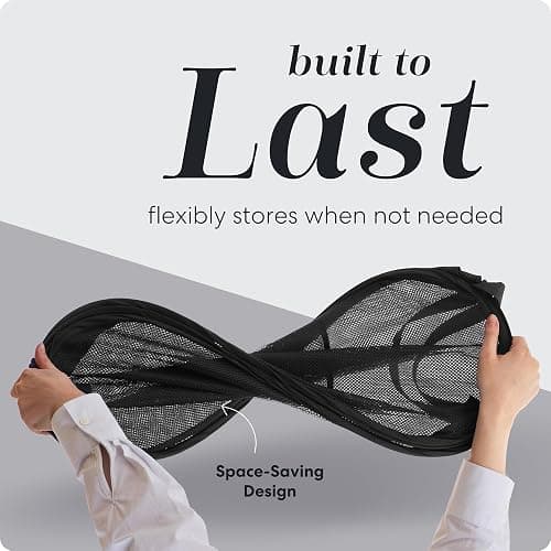 Handy Laundry Collapsible Mesh Pop Up Hamper with Wide Opening and Side Pocket - Breathable, Sturdy, Foldable, and Space-Saving Design for Clothes and Storage (Black) thumbnail 4