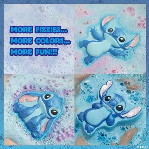 Stitch Bath Bombs for Kids, Fun Bright Rainbow Colors, Raspberry Scented for Kids, Ages 3+, by Townley Girl thumbnail 3