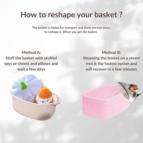 QFLQFL Small Woven Storage Basket,Medium Storage Baskets,Mini Cotton Rope Basket,For Shelves,Nursery,Office,Bathroom,And More–Perfect For Organizing&Décor thumbnail 7