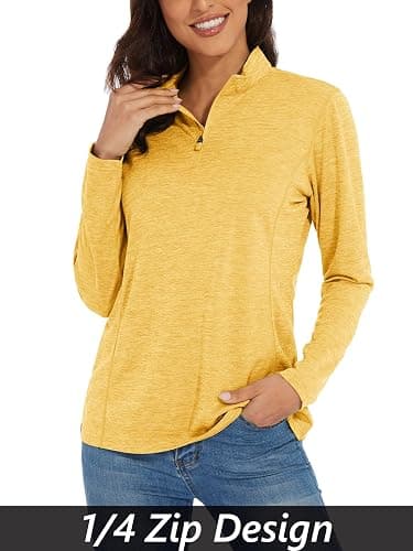 MAGCOMSEN Women's 1/4 Zip Shirts UPF 50+ Sun Protection Pullover Long Sleeve Quick Dry Workout Hiking Athletic Shirts thumbnail 3