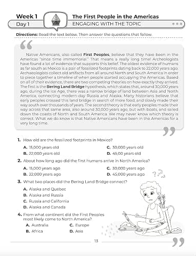 5th Grade Social Studies: Daily Practice Workbook | 20 Weeks of Fun Activities | History | Government | Geography | Economics | + Video Explanations for Each Question (Social Studies by ArgoPrep) thumbnail 8