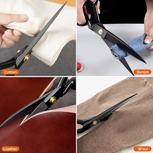 Fabric Scissors Professional, 8" Heavy Duty Sewing Scissor for Fabric Cutting, Tailor Sharp Sewing Shears for Cutting Leather craft Home Office Students Artists Dressmakers thumbnail 6