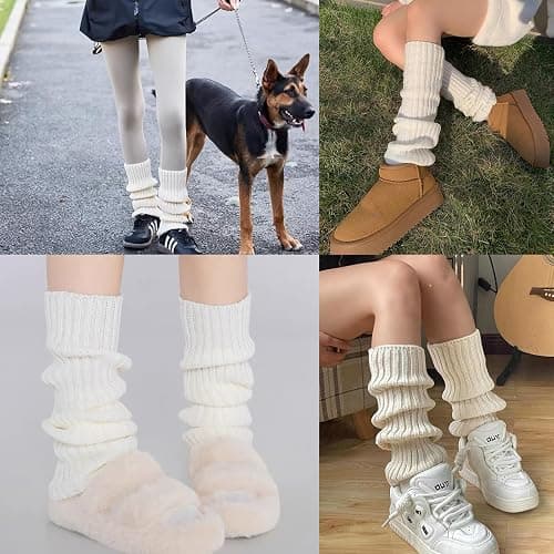 MPINOI Leg Warmers for Women Winter - Leg Warmers y2k 80s Neon Ribbed leg socks outfit for Eighty's Party Sports Yog thumbnail 6