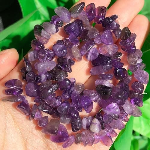 NITOPUPU 30in Amethyst Natural Chip Stone Beads 5-8mm About 230pcs,Irregular Drilled Purple Bead for Bracelets Jewelry Making Supplies for Adults,DIY Crafts. thumbnail 2