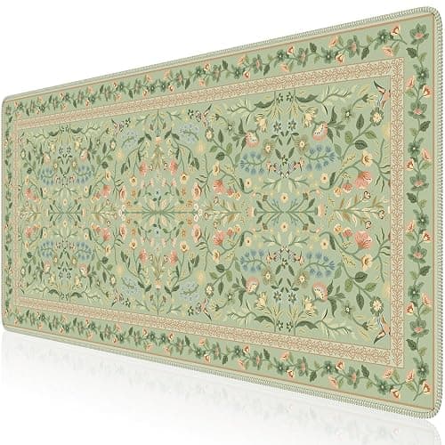 iCasso Desk Mat for Keyboard and Mouse, Large Mouse Pad, Desk Pad Mat, Anti-Slip Big Mousepad with Stitched Edges for Computer Desktop(Light Green) - Image 1