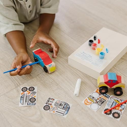 Melissa & Doug Decorate-Your-Own Wooden Craft Kits Set - Race Car and Monster Truck thumbnail 9