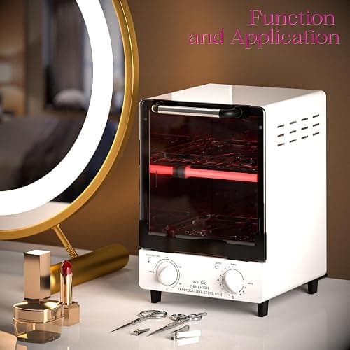 Sterilizer for Nail Tools, 12L Multifunctional High Temperature Cleaning Dry Box Stainless Steel with Temp Control, Timer, 2 Stainless Trays, Tweezer Sterilizer, Nail Salon Equipment, 110V 1000W thumbnail 3