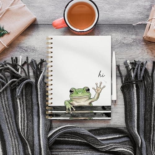 VONTP Cute Frog Spiral Notebook Gifts for Women Men, Cute Notebooks for Women Teen Girls Lovers, Animal Journal for Work School Teen Girls Kids, 5.5 x 8.3 Inches thumbnail 5