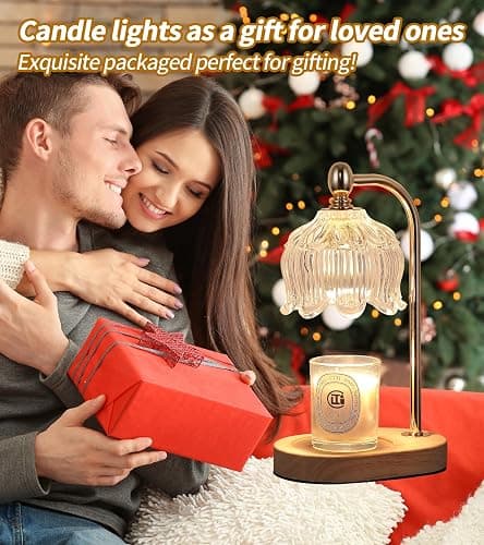 MEIXISUE Candle Warmer Lamp with Timer and Dimmer,Electric Gold Light Gifts for Women Melt Wax Warmer Lamp with 2 Bulbs for Candle Jars House Warming New Home Decor Bedroom thumbnail 2