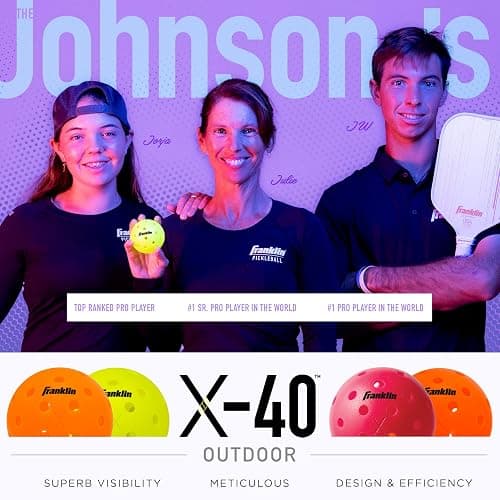 Franklin Sports X-40 Outdoor Pickleballs - Official Ball of USA Pickleball, APP Tour + Pickleball US Open - 3 Packs, 12 Packs, 36 Pickleball Buckets, 50, 100 + 400 Bulk Packs of Regulation Pickleballs - 3 Count - Pink thumbnail 9