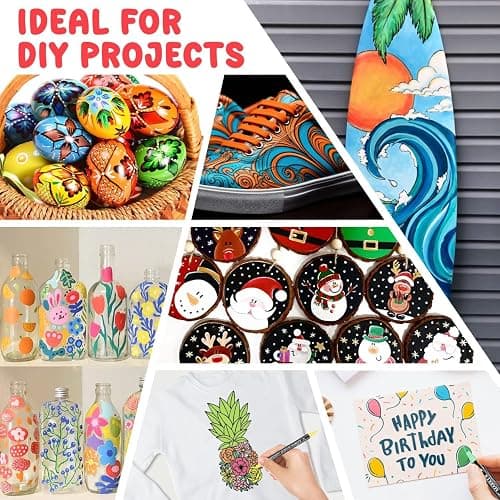 Maqhpu Acrylic Paint Pens, 36 Colours Paint Markers Dual tip Acrylic Markers for Rock Painting Stone Glass Ceramic Wood Metal, Gifts for 4-12 Year Old Girls thumbnail 7