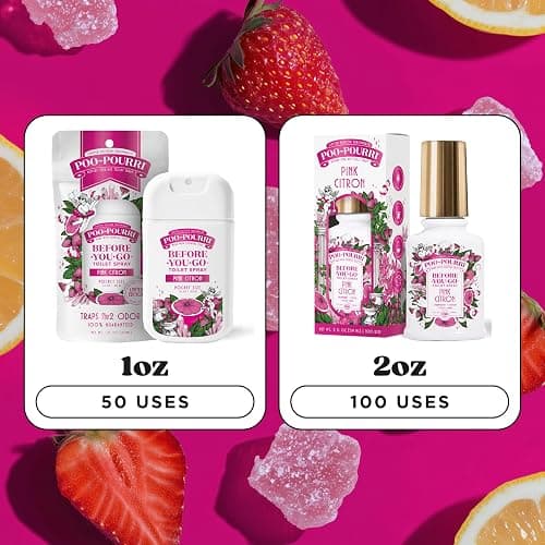 Poo-Pourri Before-You-Go Pocket Toilet Spray, Travel Essentials, Pink Citron, 1 Fl Oz, Up to 50 Uses, On-The-Go Bathroom Odor Deodorizer with Essential Oils, TSA Approved Size thumbnail 11