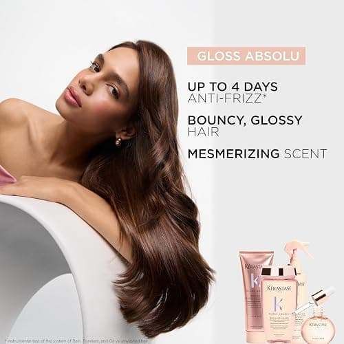 Kerastase Gloss Absolu Anti-Frizz Glaze Milk - Instantly Detangles, Hydrates & Smooths, Eases Blow-Dry, Absorbs Frizz & Fly-Aways, Protects from Heat & Humidity, For Long Hair thumbnail 6