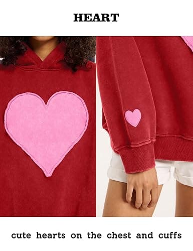 FAIABLE Hoodies for Women Heart Patch Couples Hoodies Sweatshirts Heavyweight Heart Hoodie 2026 Valentines Day hoodies Women thumbnail 5