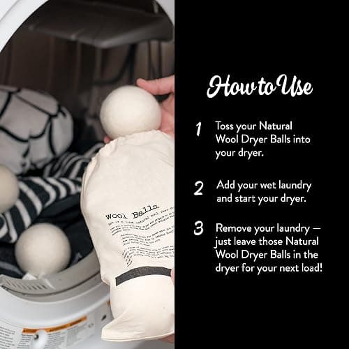 Molly's Suds Wool Dryer Balls | Natural Fabric Softener, Hypoallergenic, Reusable, Unscented, Reduce Drying Time | Large, Mixed Set of 6 thumbnail 4