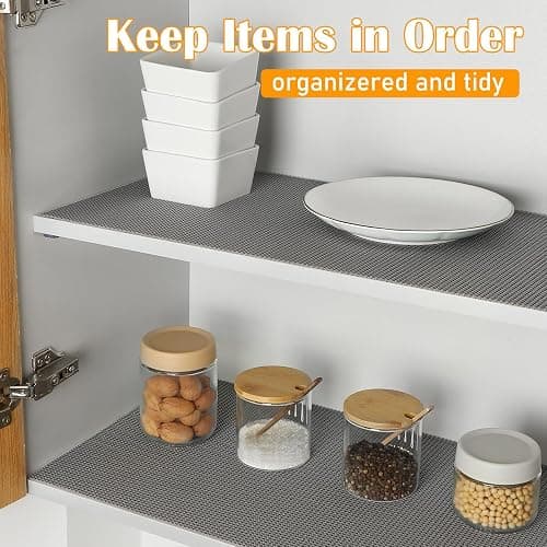 Songrey Non-Slip Shelf Cabinet and Drawer Liner, 12IN x 20FT, Dark Gray | No Adhesive Residue, Strong Grip, Thick PVC Mat, for Kitchen Shelves, Bathroom Drawers, Home Essentials, Snip to Fit thumbnail 4