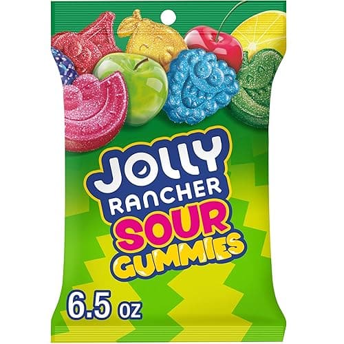JOLLY RANCHER Sour Gummies Assorted Fruit Flavored Candy Bag, 6.5 oz - Sour Gummies - 6.5 Ounce (Pack of 1)